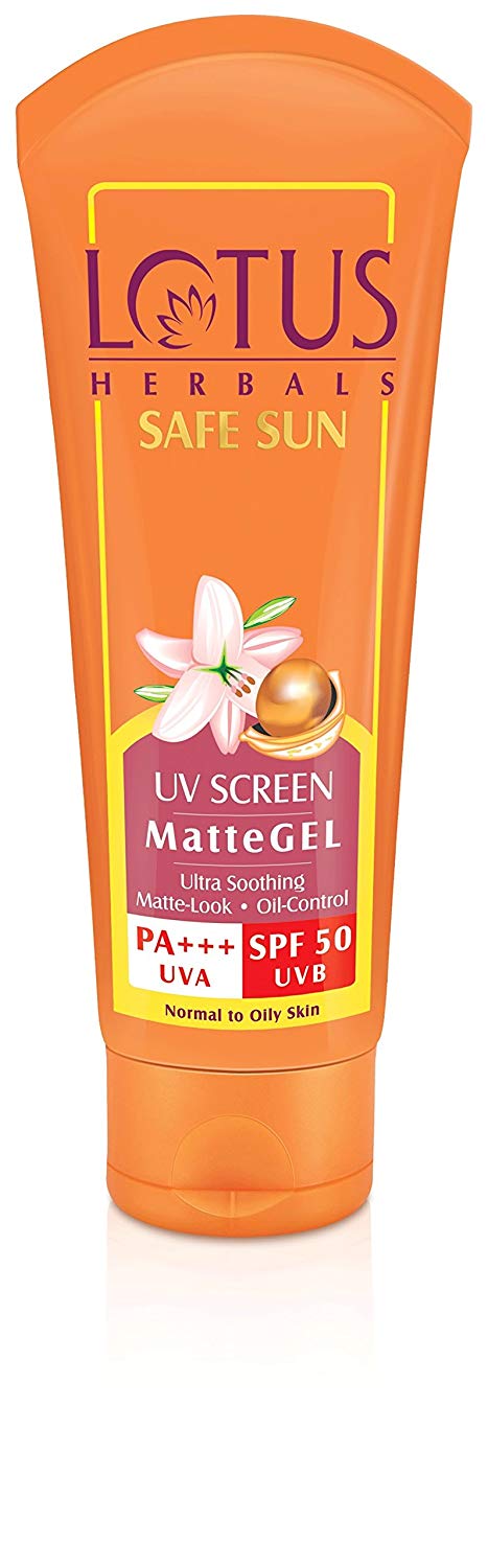 Lotus Herbals Safe Sun UV Screen Matte Gel, SPF 50, 100g